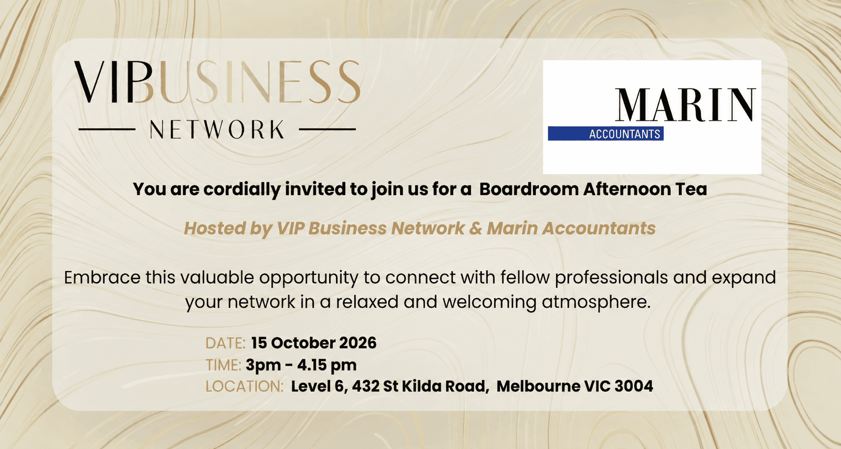 Marin Accountants Afternoon Tea 15th October 2026 Small